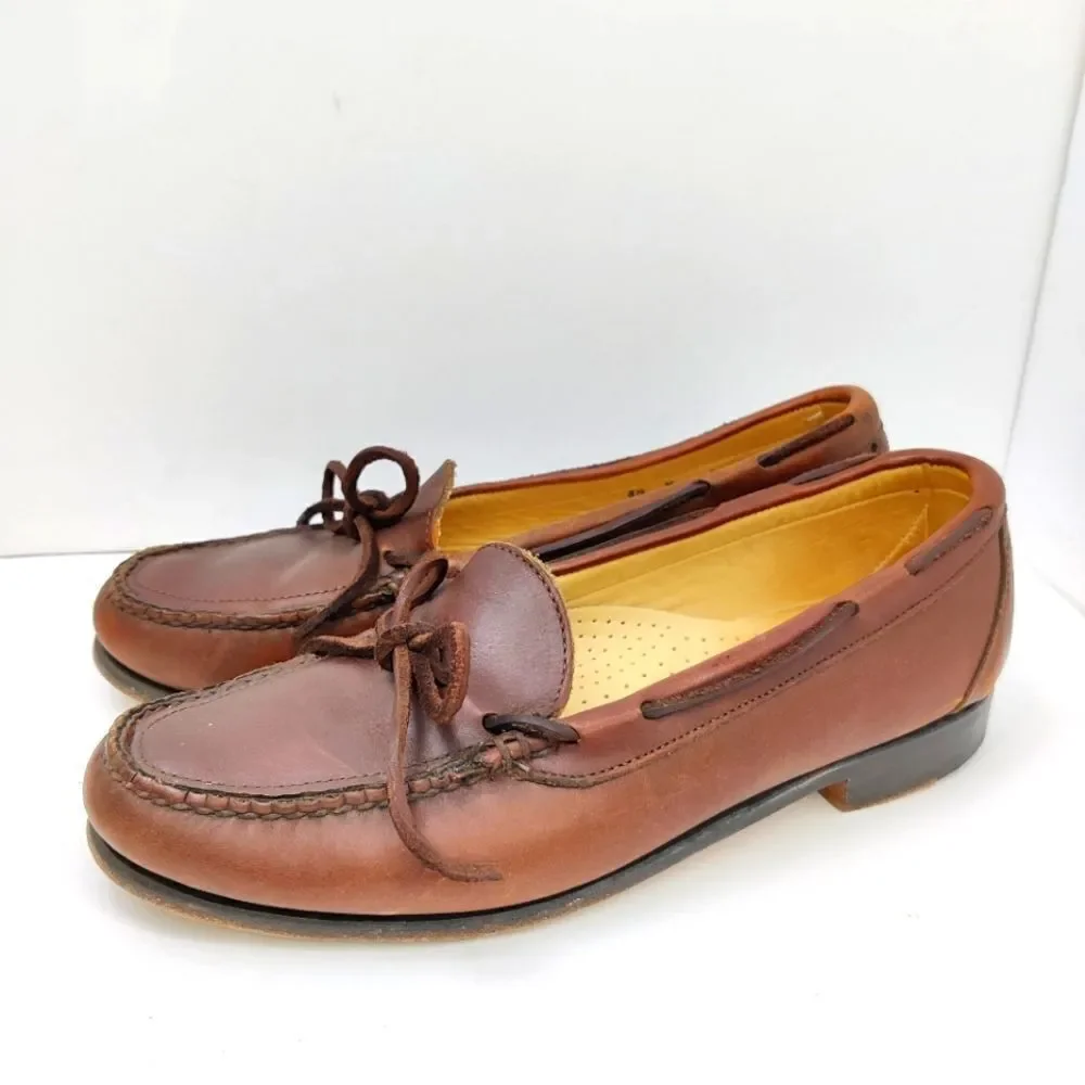 Barrie ltd Booters Mens Slip on Loafers in Brown Leather Sz 8.5 M Mocc Toe